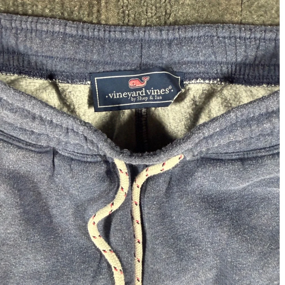 Vineyard Vines Mens Blue Heathered Fleece Sweatpants Joggers Medium Drawstring